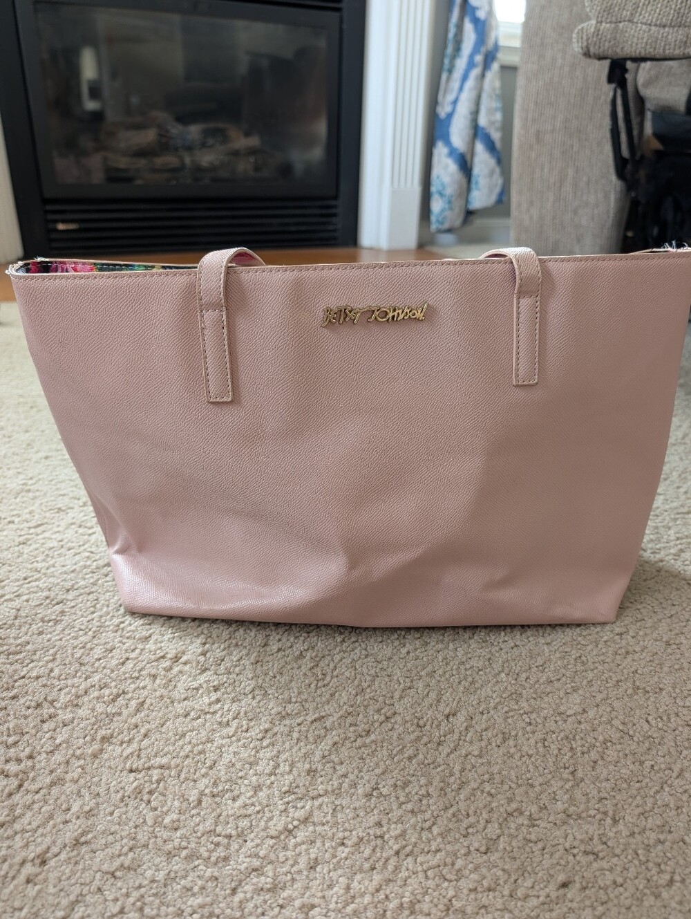Betsey Johnson Blush Pink Tote Bag - Everyday Shoulder Handbag
